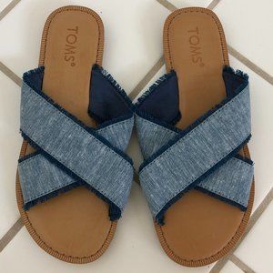 NWOT Toms Viv Denim Blue Sandals